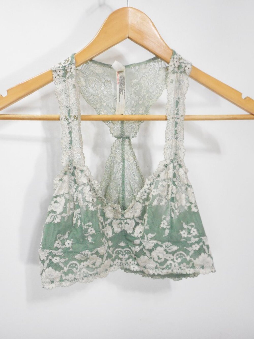 Intimately Free People Green Lace Racerback Bralette Bra Women’s size S Pullover